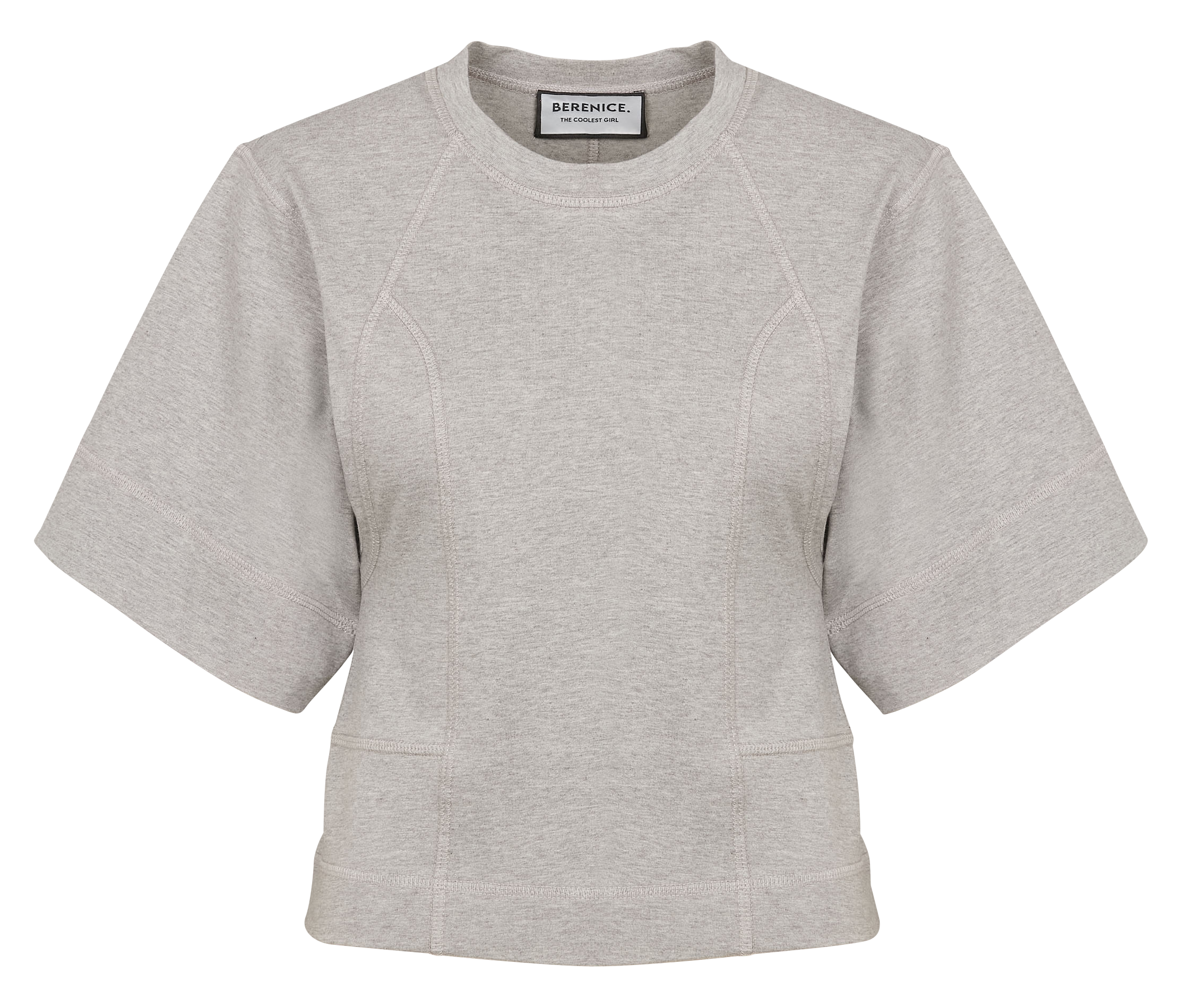 ELSA - Tee-shirt droit col rond en coton | Gris