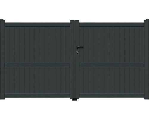 Horba 03 dubbele poort, 2-vleugelig, 300 x 180 cm, aluminium, RAL 7016 antraciet structuur