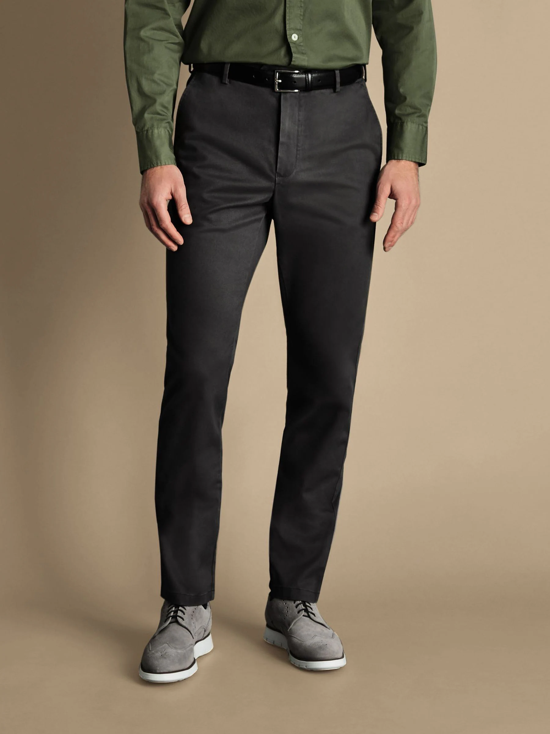 Grijs - Charles Tyrwhitt Classic Fit ultimate chino zonder plooien