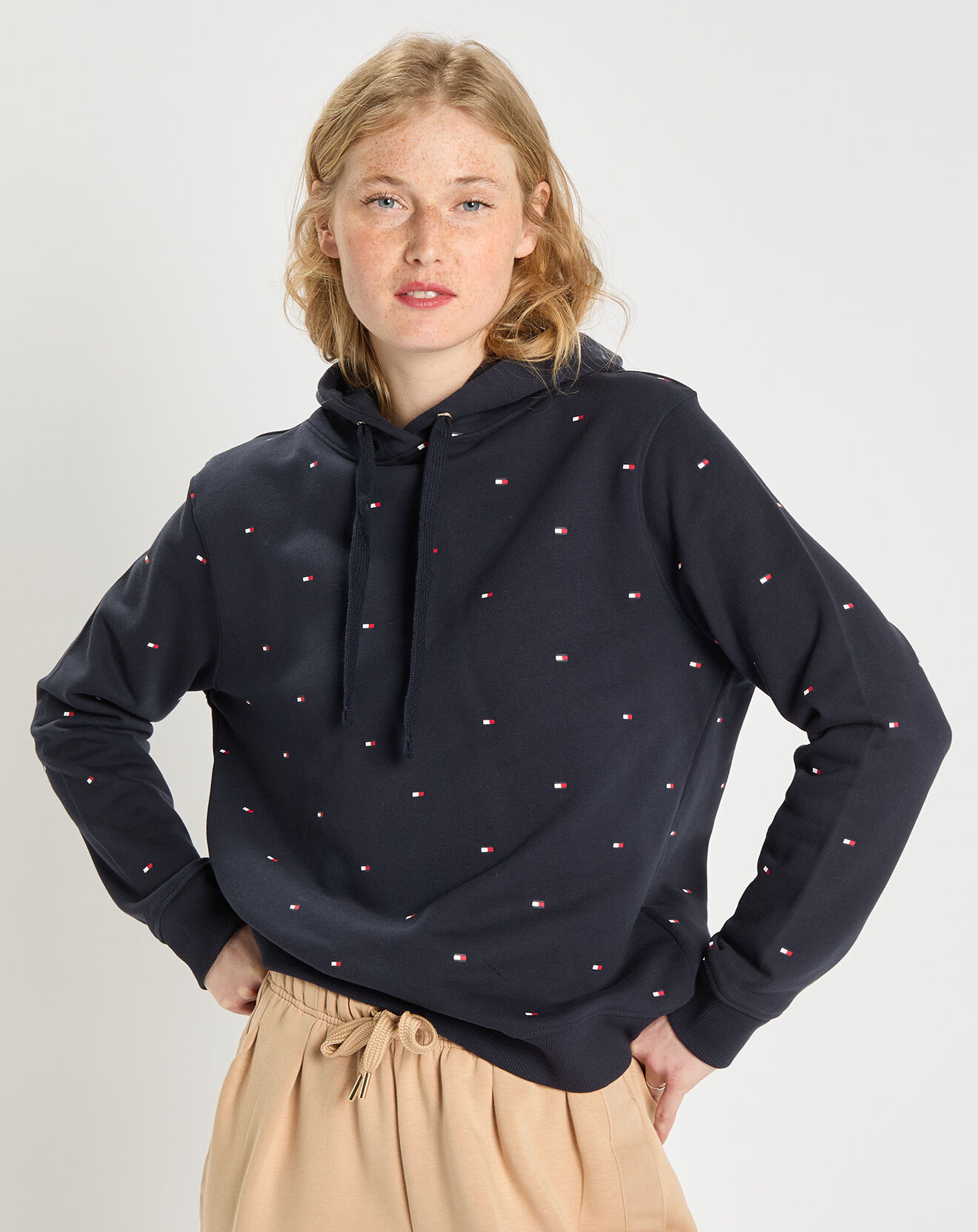 Tommy Hilfiger Sweat 100% Coton Bio Embroidery Flag bleu marine
