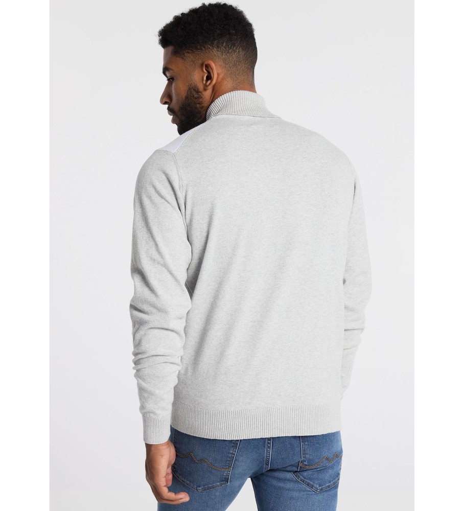 Camisa de gola alta com seis válvulas e estampa de diamantes, cor real