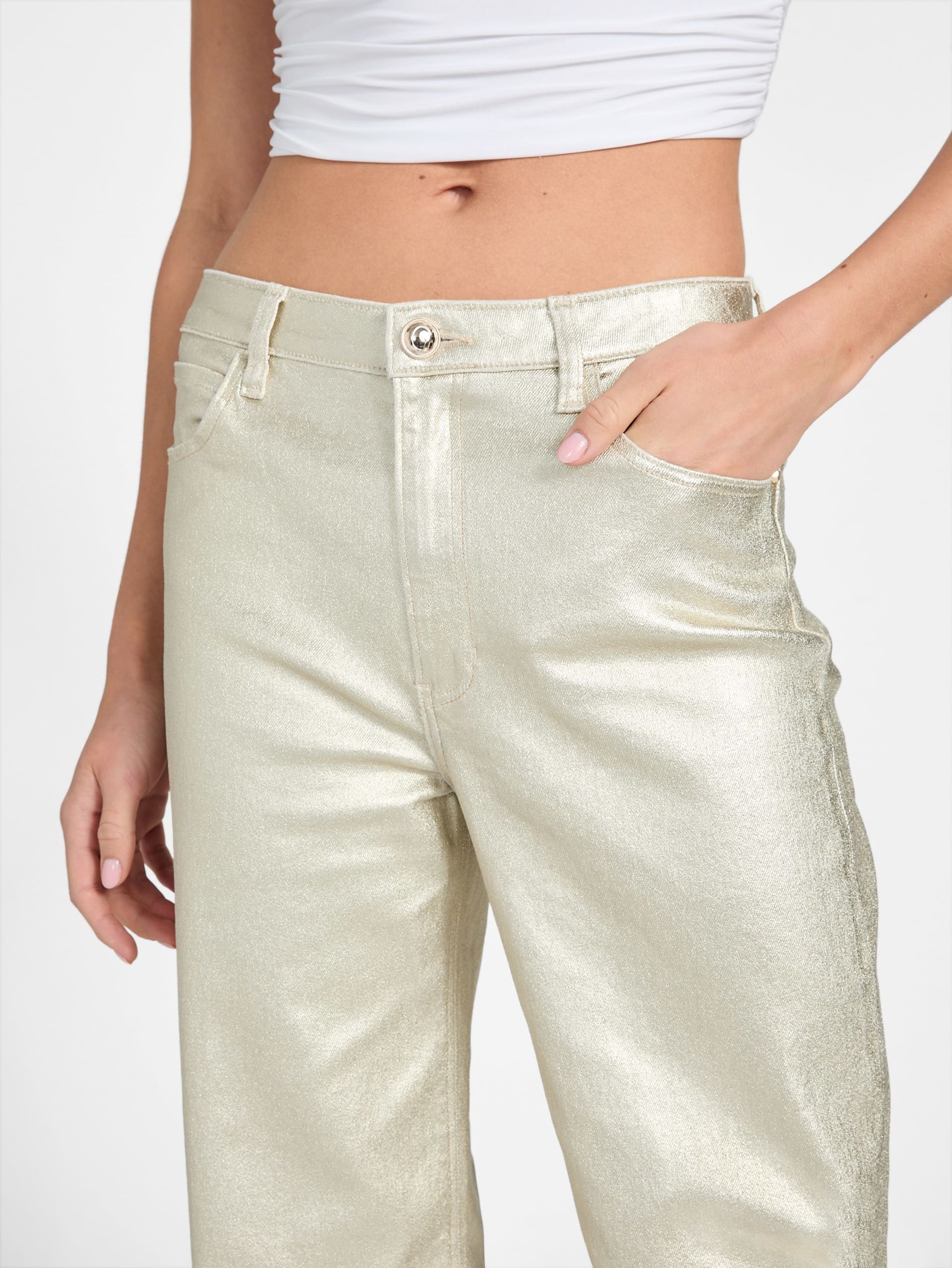 calças jeans de perna larga