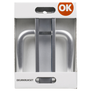 OK deurkruk set ovaal blind schild aluminium