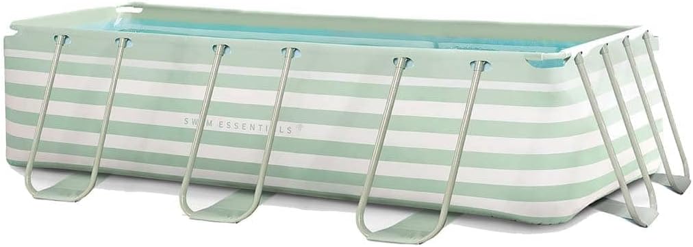 Swim Essentials | Grün/Weiß Gestreift Aufstellpool 400x200x100 cm