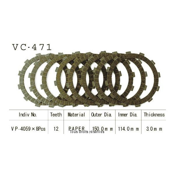 Kyoto - Disques garnis d'embrayage VC471