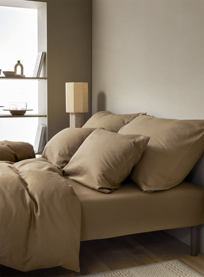 Høie Harmoni stonewashed pudebetræk gylden beige Gylden beige