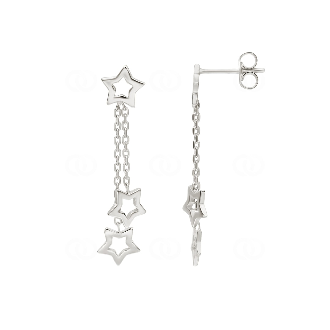 Ohrstecker mit Anhänger 925 Silber Sterne
