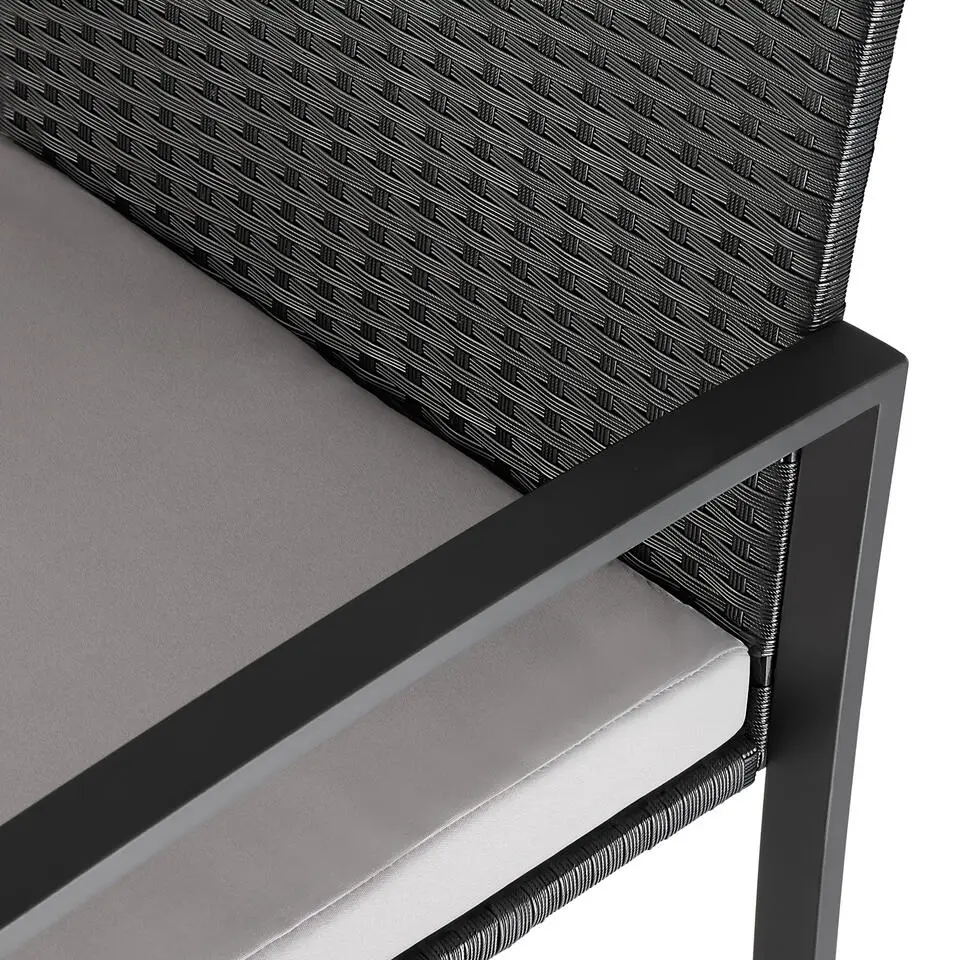 tectake - balkonset Granada - wicker - zwart