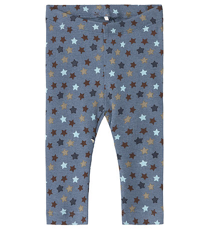 Name It Leggings - Rib - NbmRicco - Flint Stone m. Sternen
