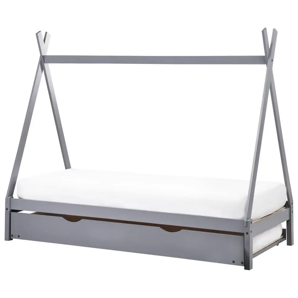 TALMONTIERS - Onderschuifbed - Grijs - 90 x 200 cm - Grenenhout