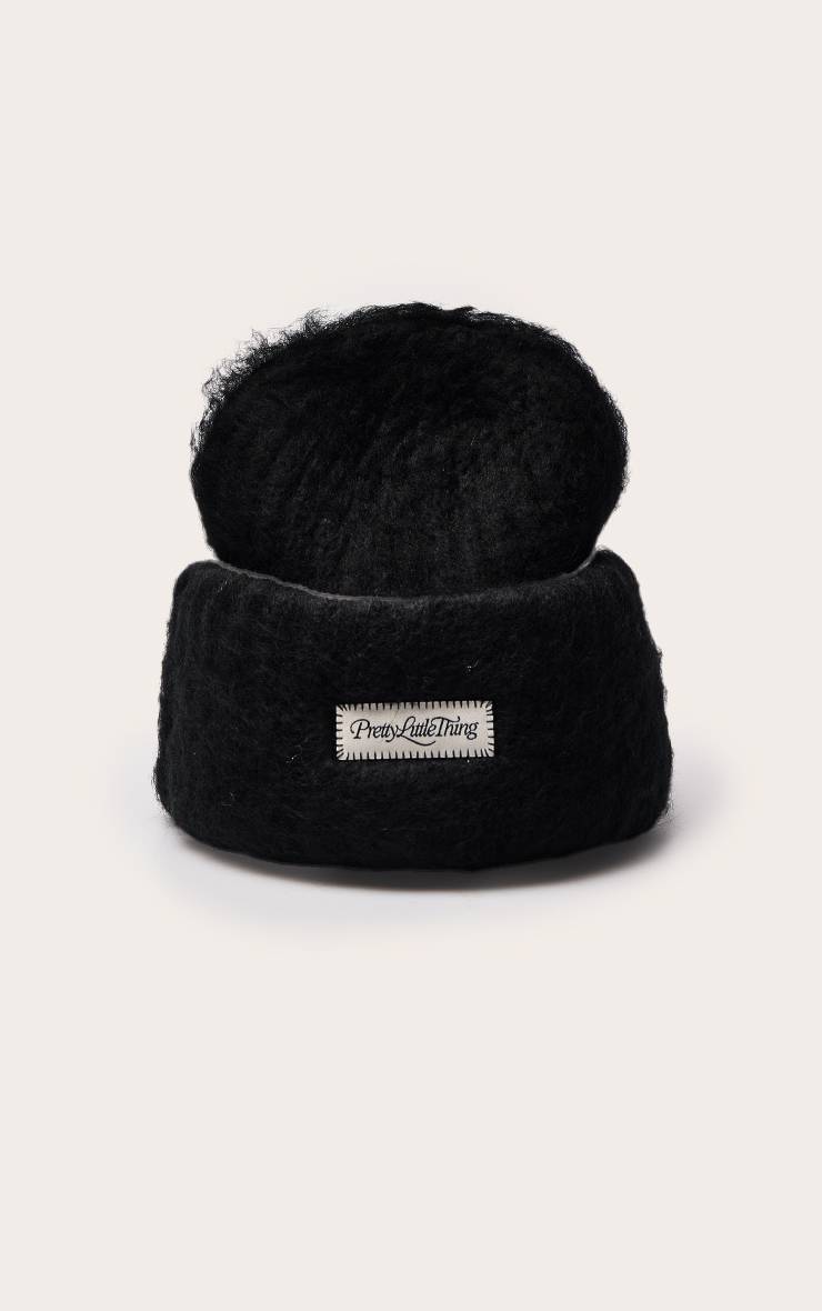 Noir Bonnet Côtelé Épais Moelleux