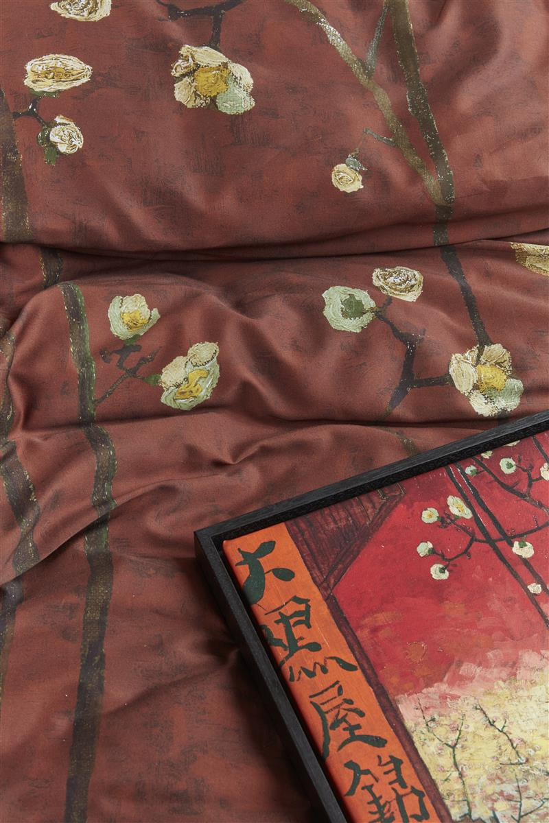 Bettwäsche PLUM BLOSSOMS Satin 135x200 cm, mit 1 Kissen