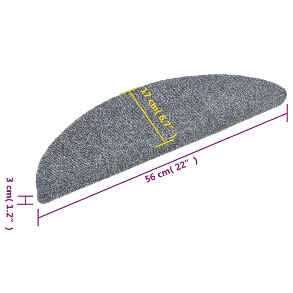 vidaXL - Trapmat - Grijs - Polypropyleen - 56 x 17 x 3 cm - 15 stuks