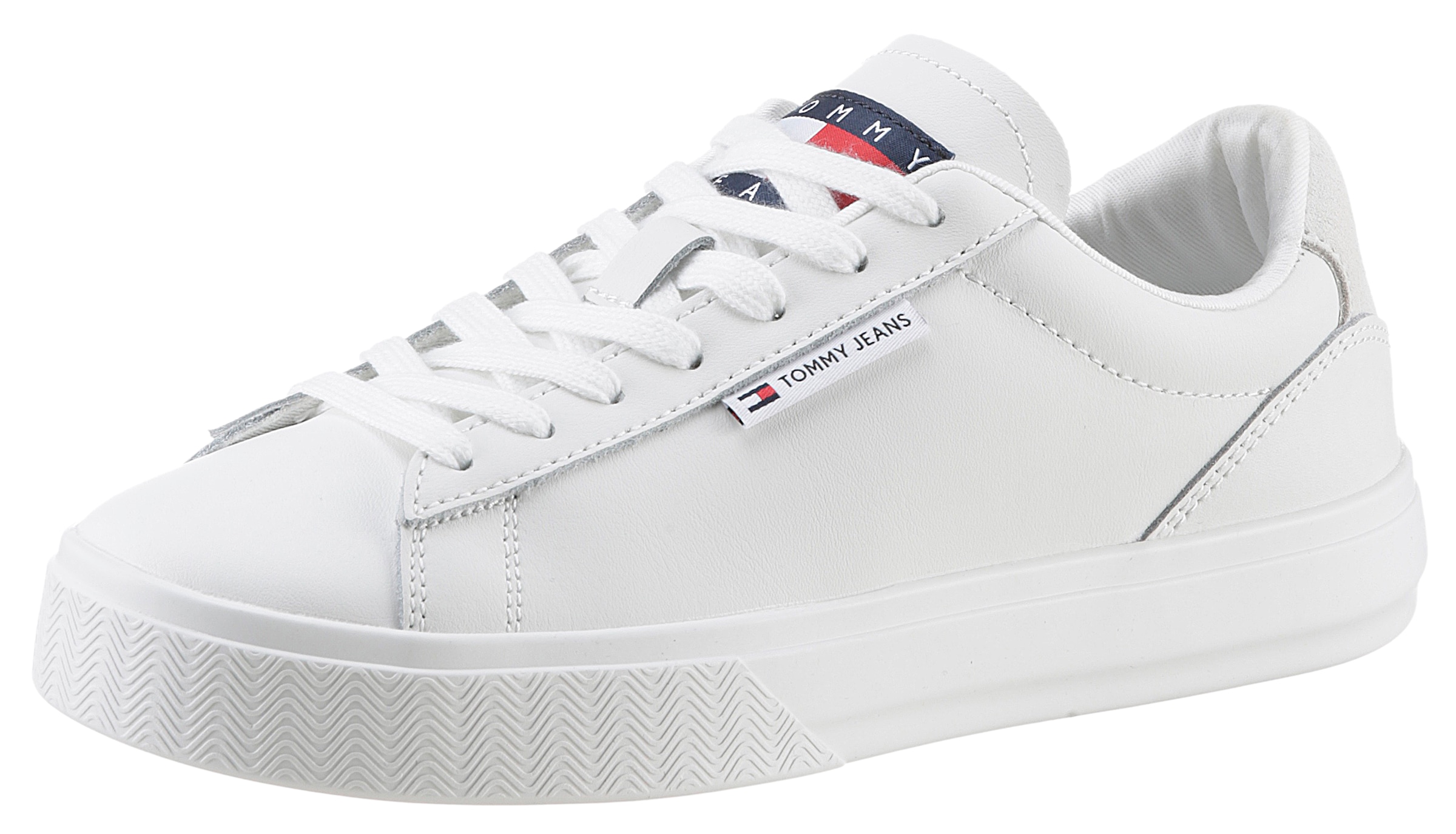 Tommy Jeans Plateausneaker »TJW CUPSOLE SNEAKER ESS«  mit Logoaufnäher an der Zunge, Freizeitschuh, Halbschuh, Schnürschuh