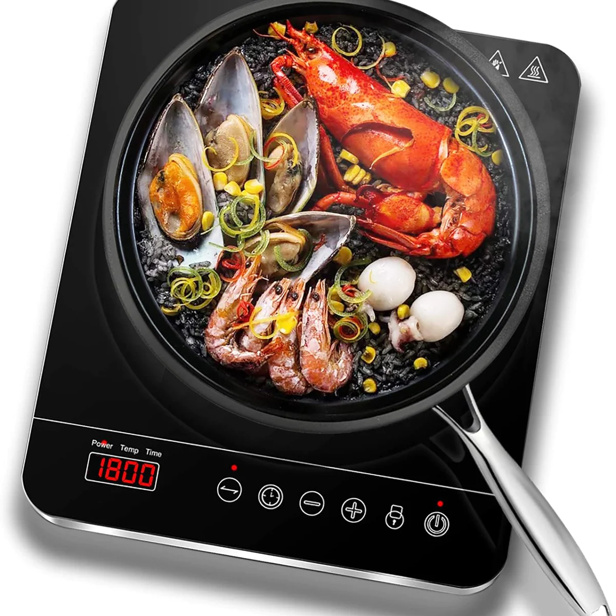 Plaque de cuisson à induction en verre cristal 2000W noir Vendos85