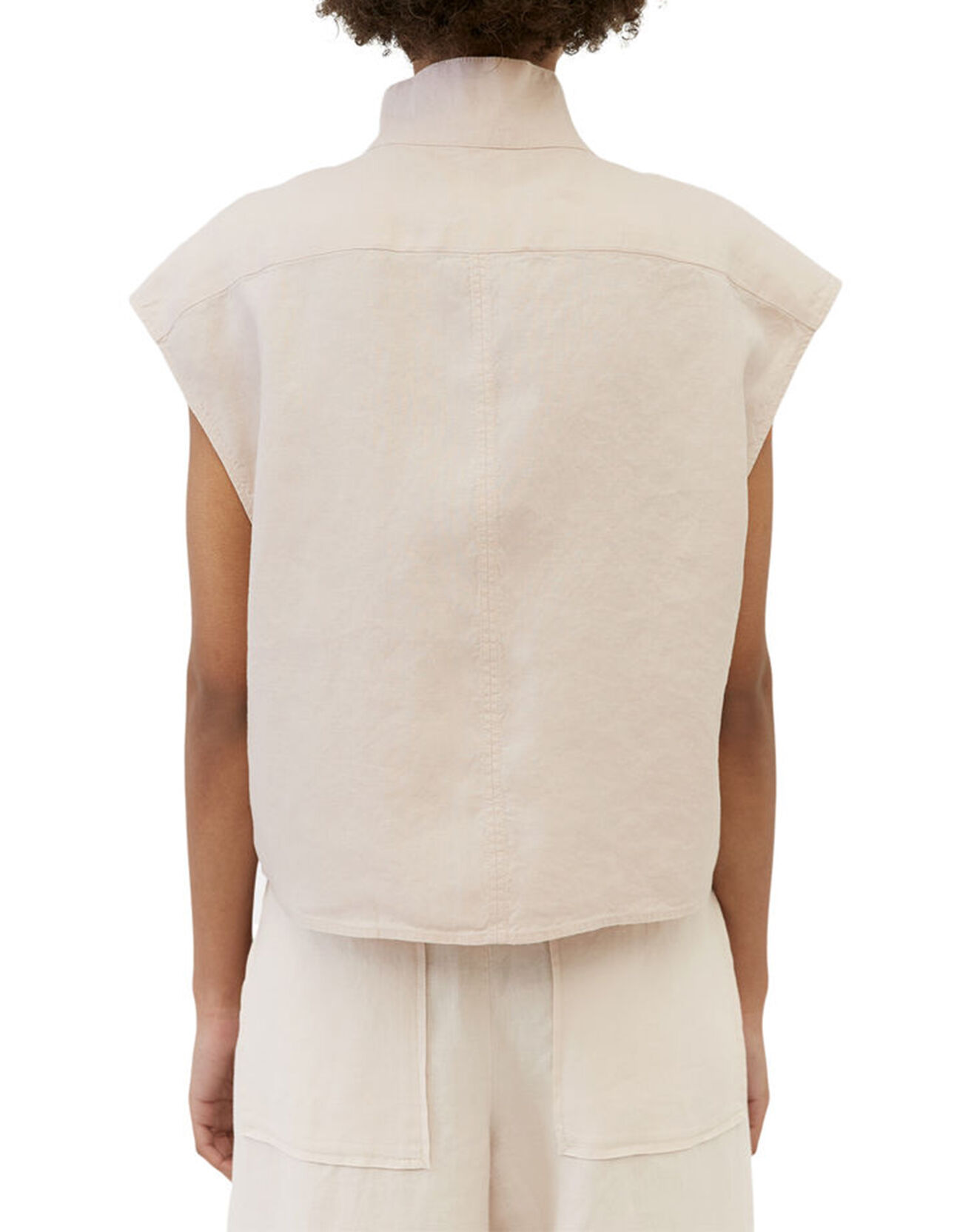 Marc O'Polo Chemise 100% Lin sans manches Poche Kl beige