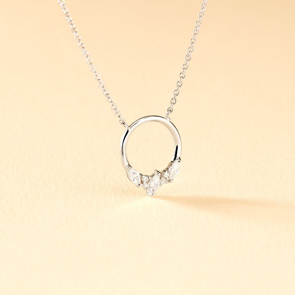 Collier Catiane Argent Blanc Oxyde De Zirconium