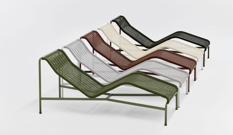 Hay Palissade Cord Chaise Longue ligbed Olive