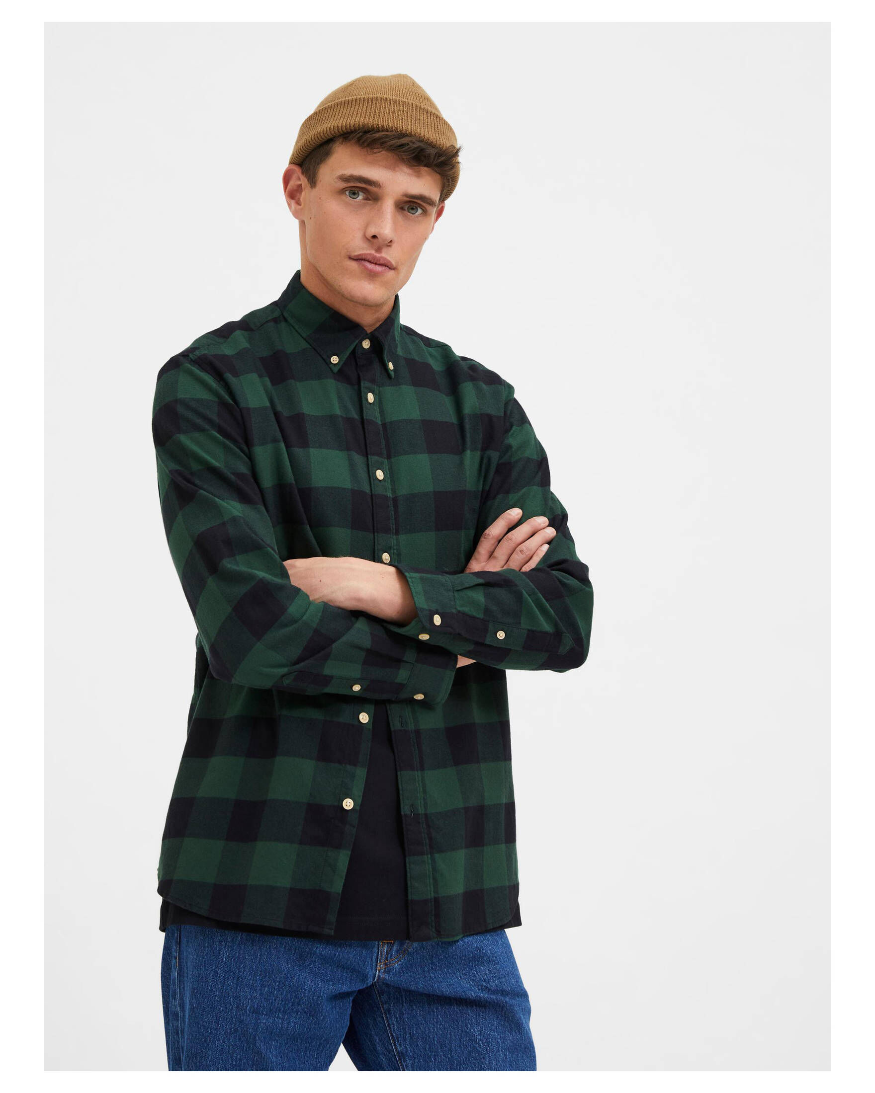 Selected Homme| Herren Flanellhemd SLHSLIMFLANNEL SHIRT Slim Fit Langarm
