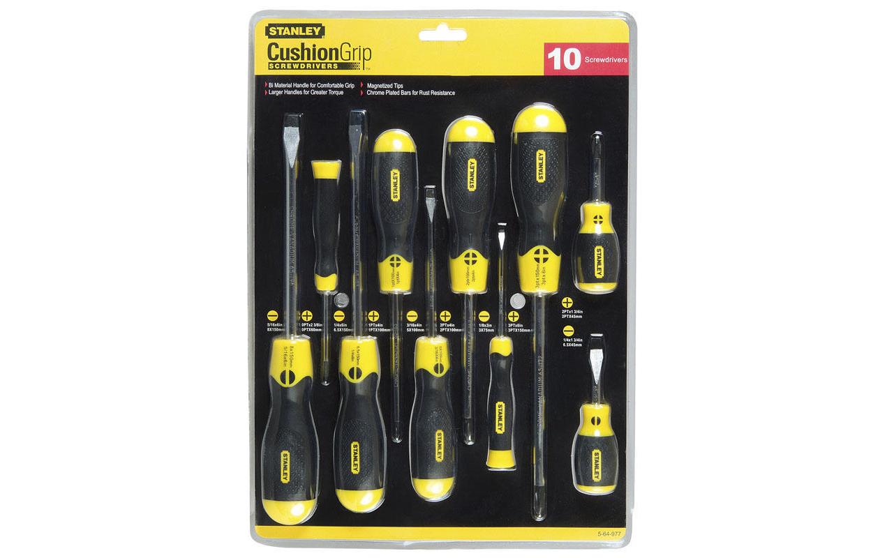 Schraubenzieher-Set CushionGrip 10-teiligSchraubendrehersatz, 10-teilig, Schlitz & Phillips