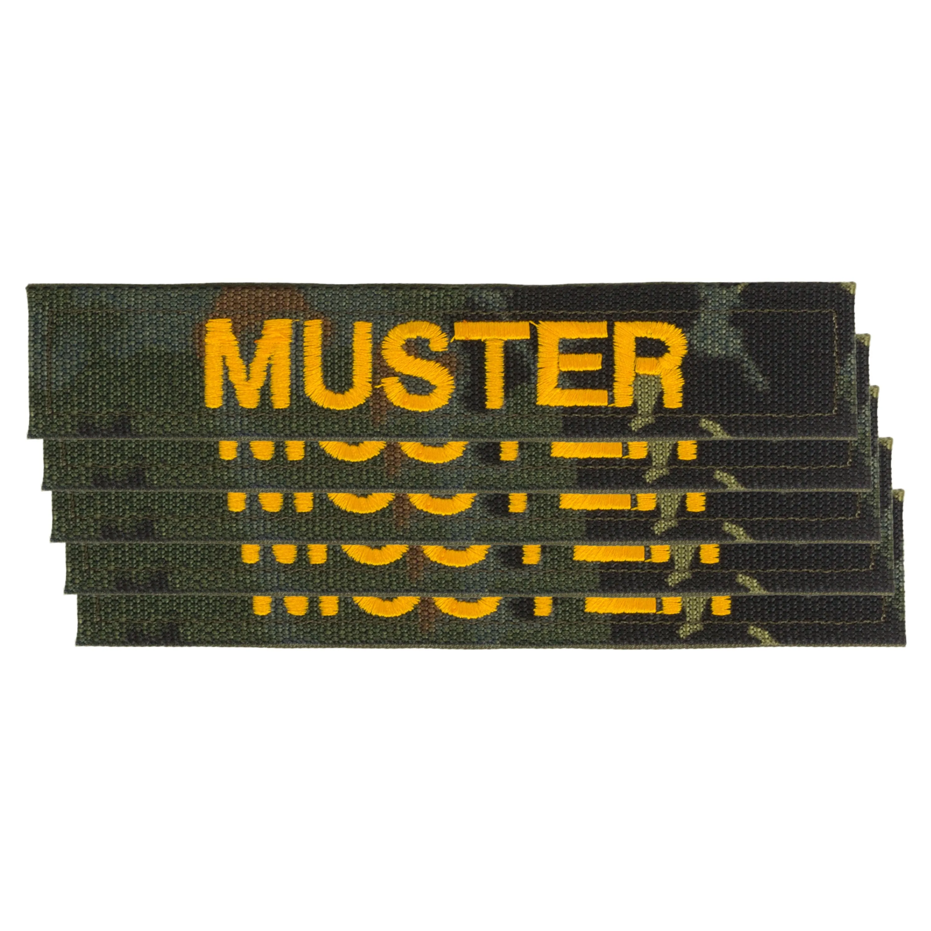 ASMC -  Namensbänder 5-er Satz flecktarn gold
