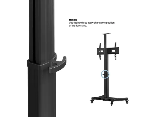 Multibrackets M Public 170 HD - Vogn med hjul - motoriseret - for LCD display - enkelt søjle, gulvstander - aluminium, stål - sort - skærmstørrelse: 32