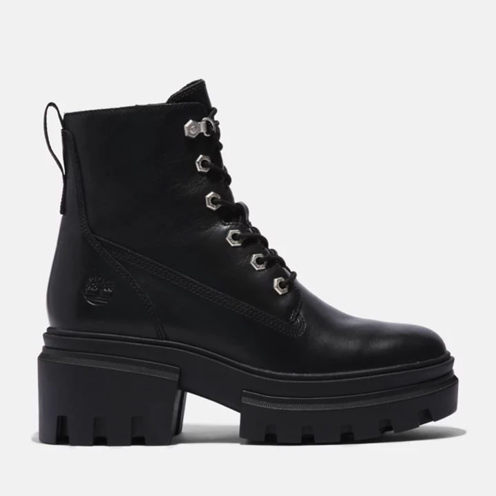 Bota feminina Everleigh de 15 cm (6 polegadas) na cor preta.