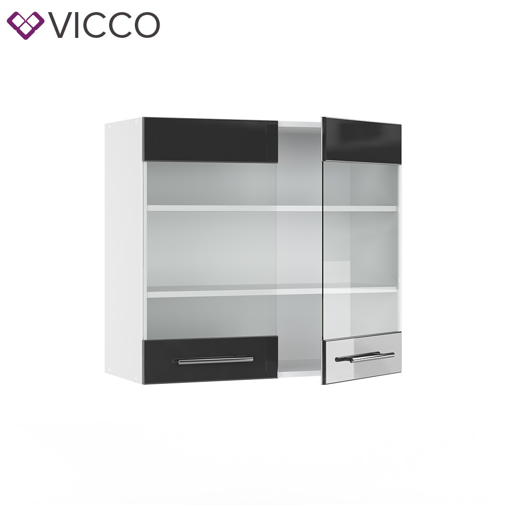 VICCO Hängeglasschrank 80 cm Anthrazit Küchenzeile Unterschrank Fame