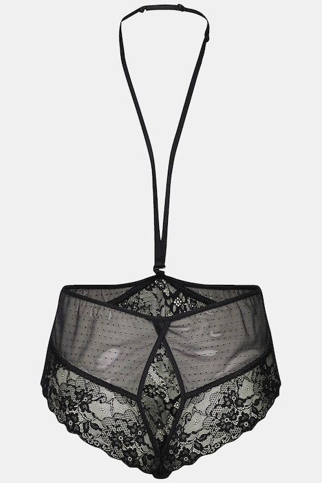 Brazilian-Slip, Spitze, Straps, Ouvert-Öffnung