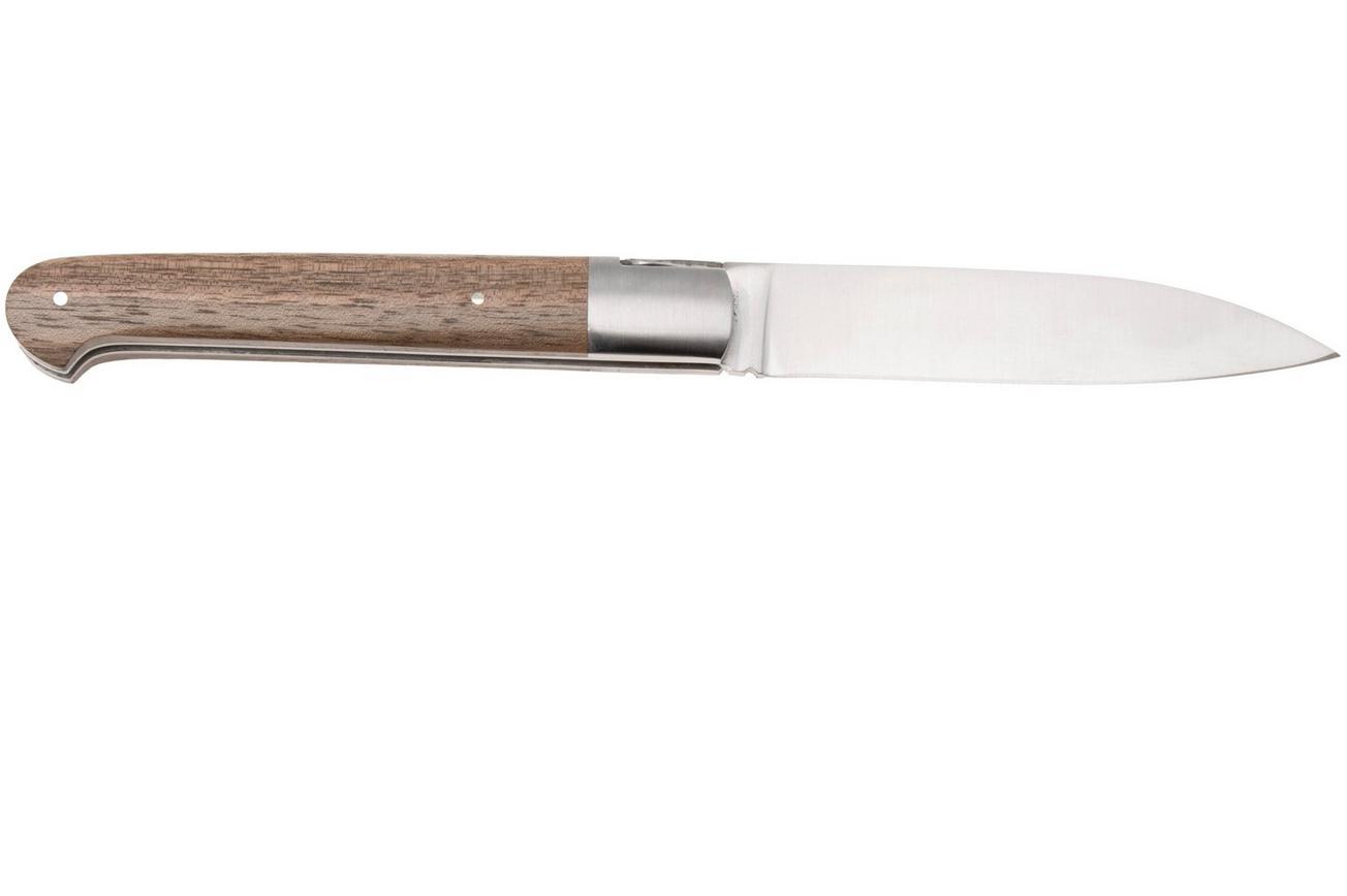Laguiole en Aubrac Sauveterre Walnut, Matt Stainless Bolster, zakmes, 11 cm