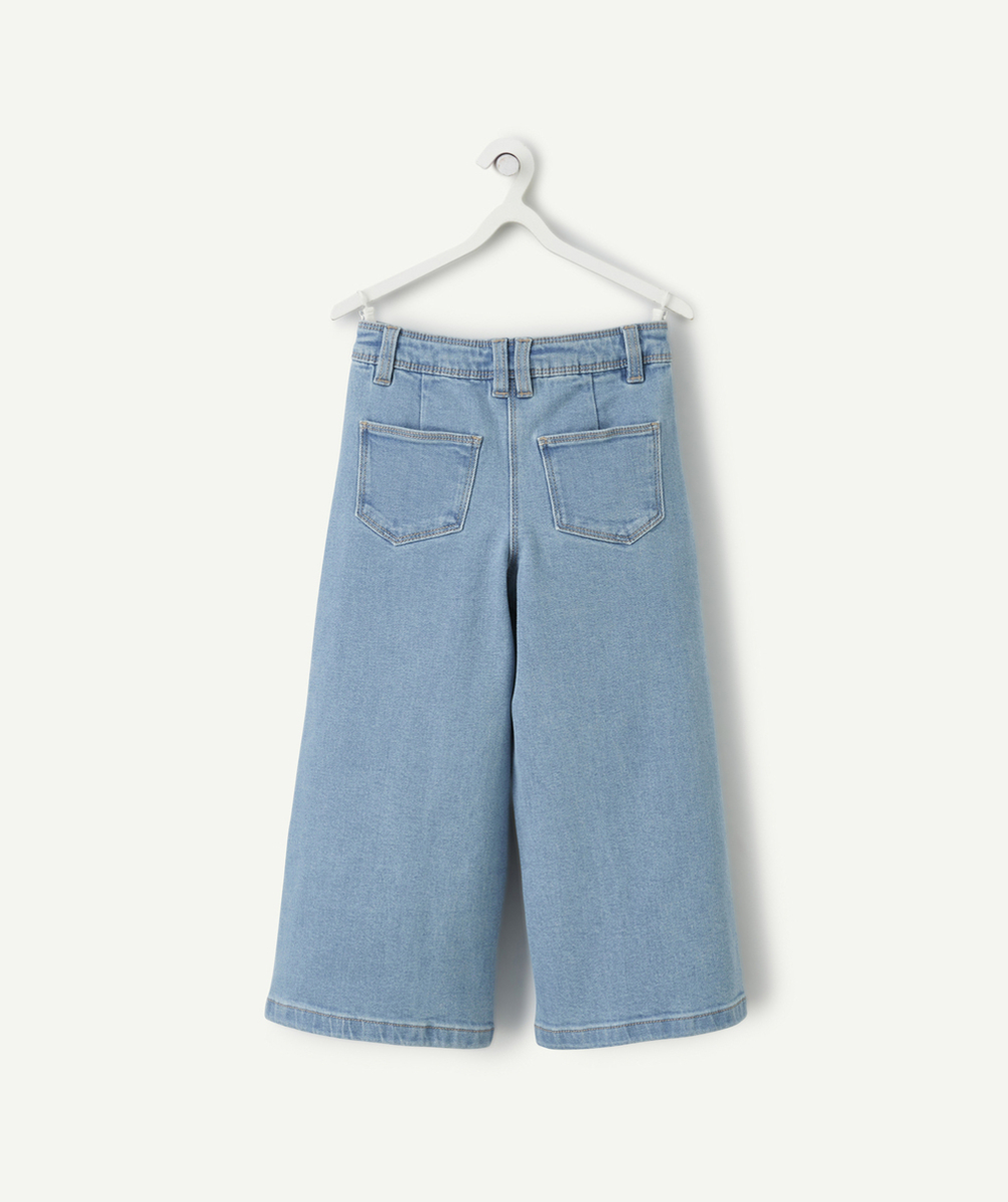 pantalon large fille en denim light low impact