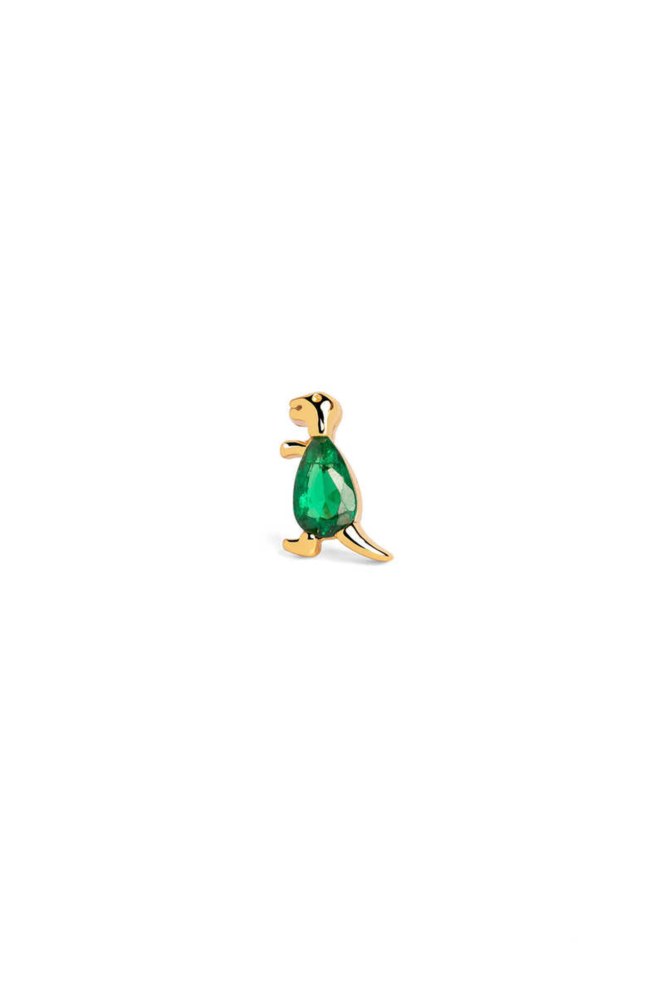 Brinco solto Dino T Rex Verde Dourado