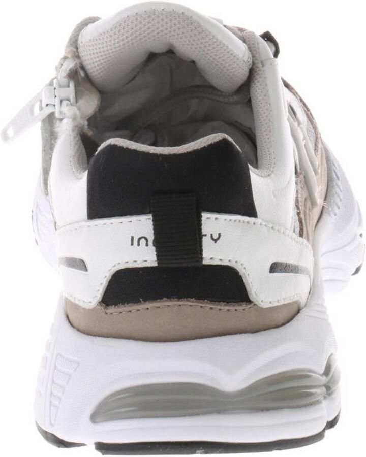 Hip leren sneakers wit beige grijs