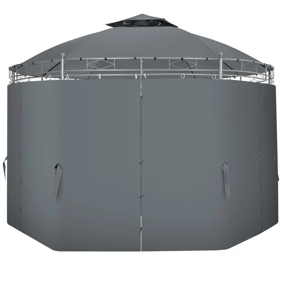 tectake Tuinpaviljoen Siana Ø 3.5m, Antraciet