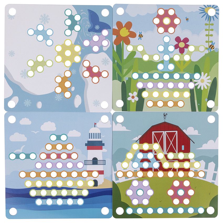 Jeu de billes colorées Montessori - Ecru