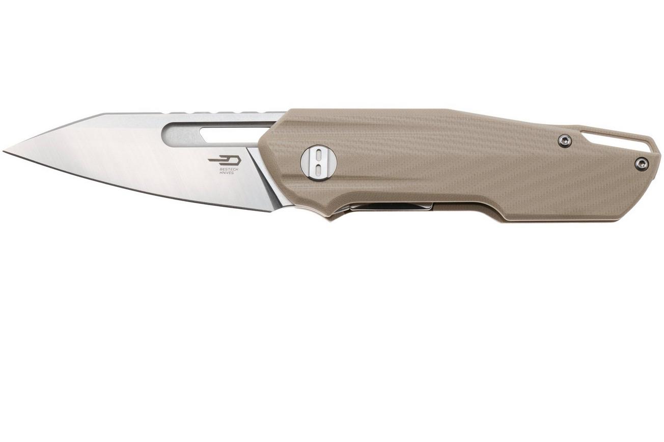 Bestech Toddler BG64C Satin 14C28N, Tan G10, zakmes