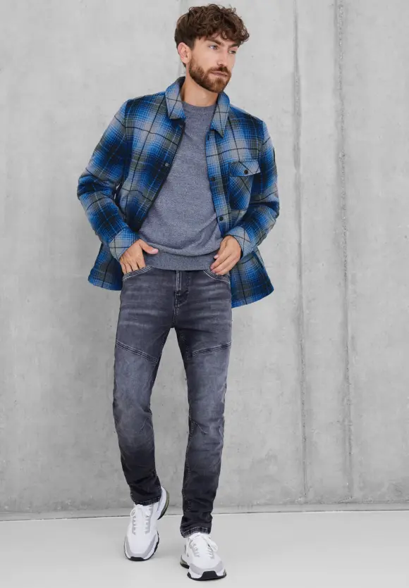 Overshirt mit Karodessin - imperial blue