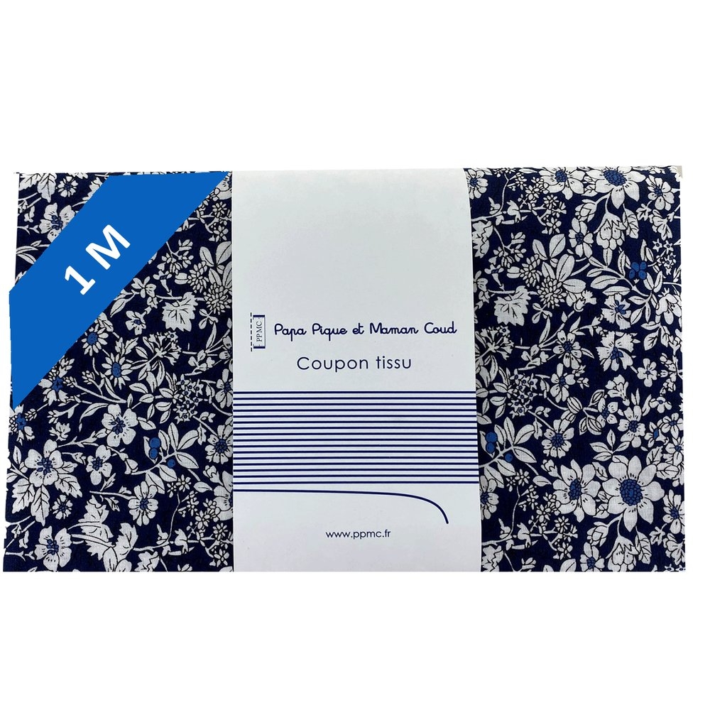 Coupon Tissu 1 M Violette Pervenche Marine Ex1039