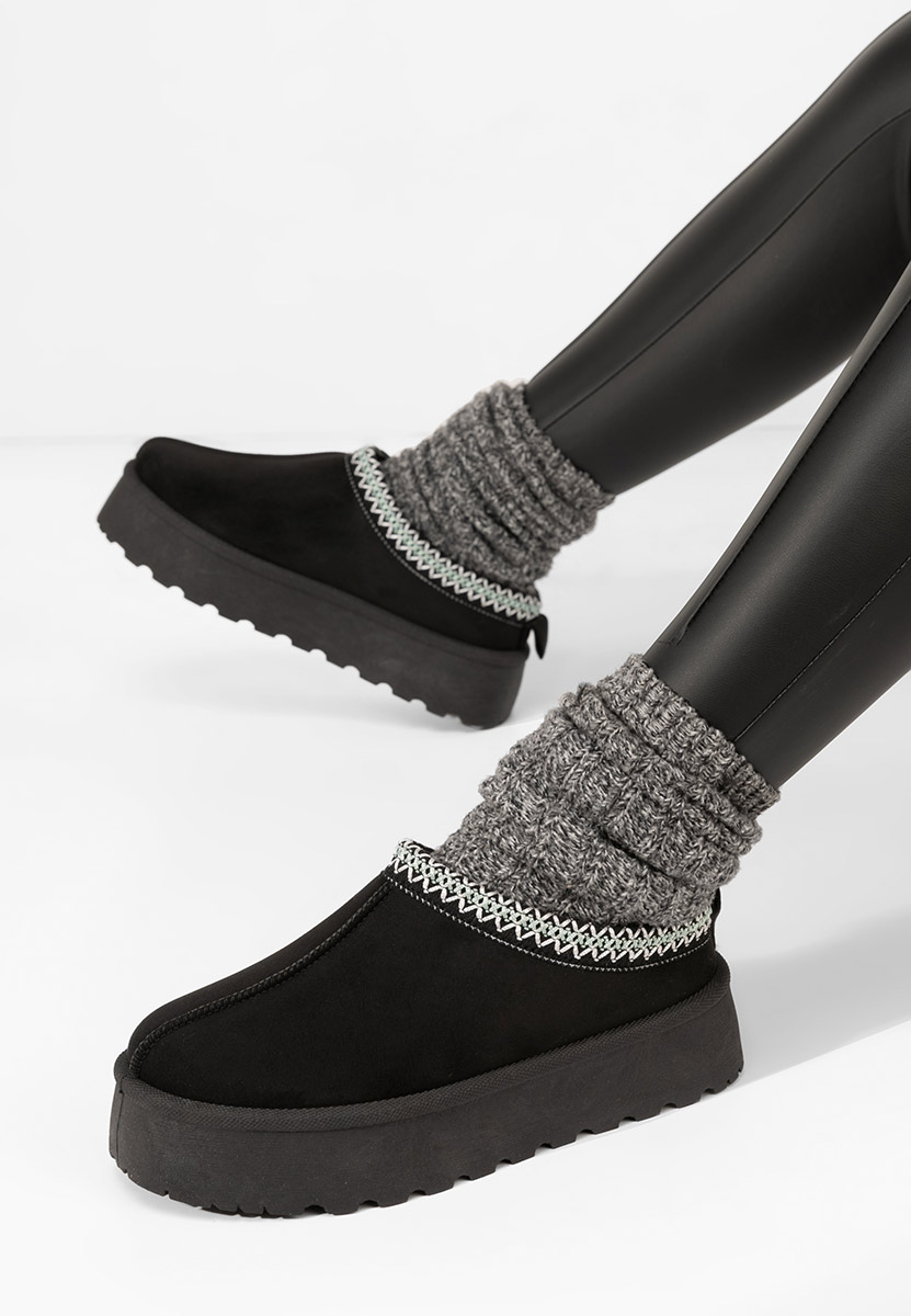 Mules à plateforme noirs Esmie V5