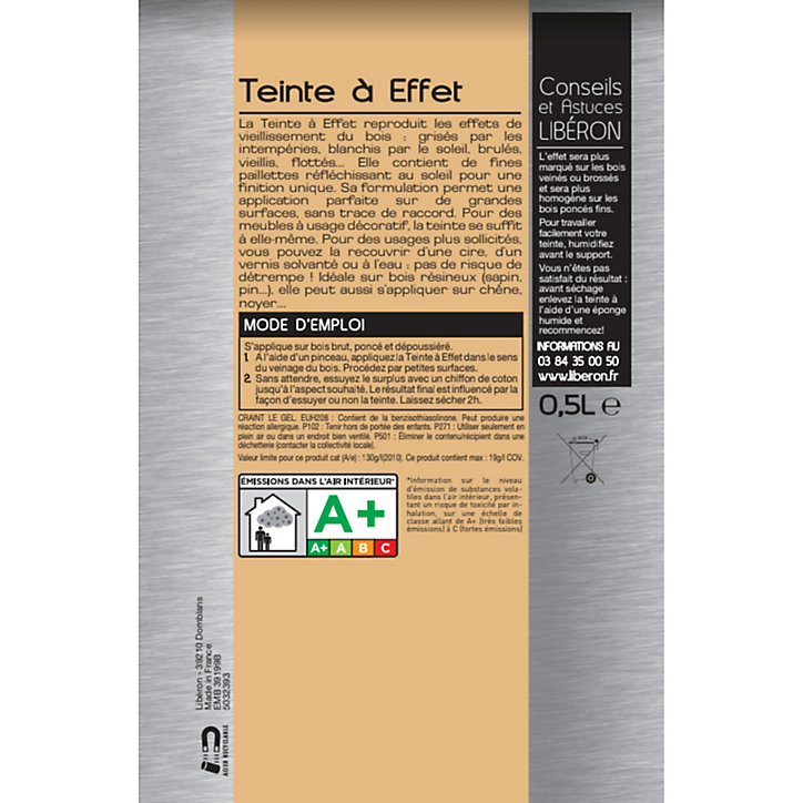 Teinte à bois meubles et objets effet cendré 500 ml