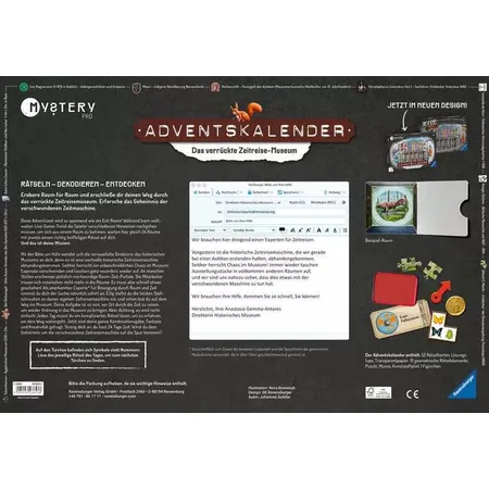 Ravensburger Mystery Adventskalender PRO - Das verrückte Zeitreisemuseum