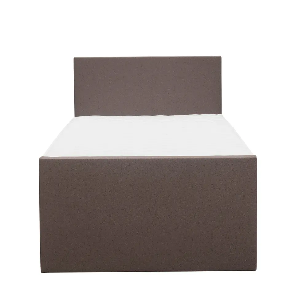 Boxspring met opbergruimte en voetbord Liv egaal - donkerbruin - 120x200cm