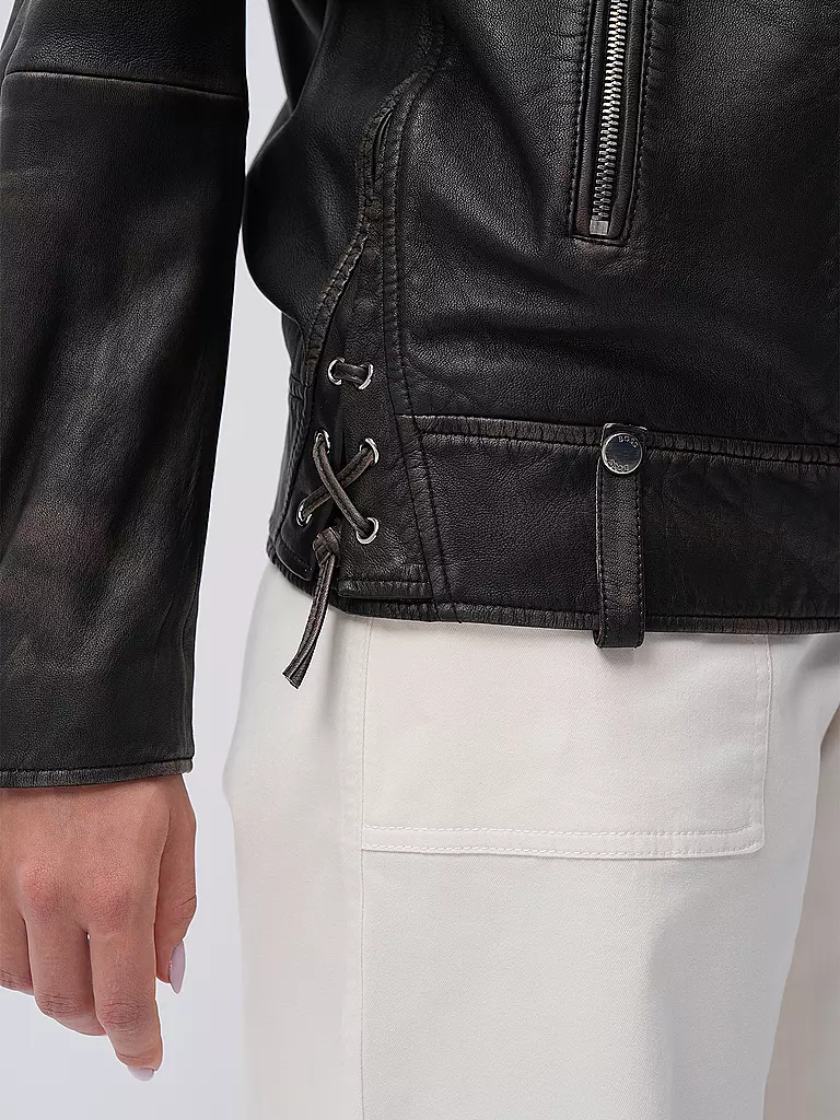 BOSS Lederjacke SAKORI braun