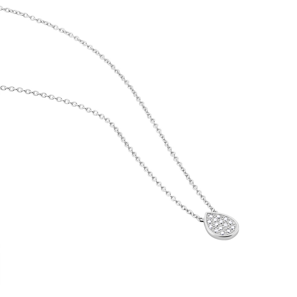 Collier Argent Tricoria Oxydes De Zirconium