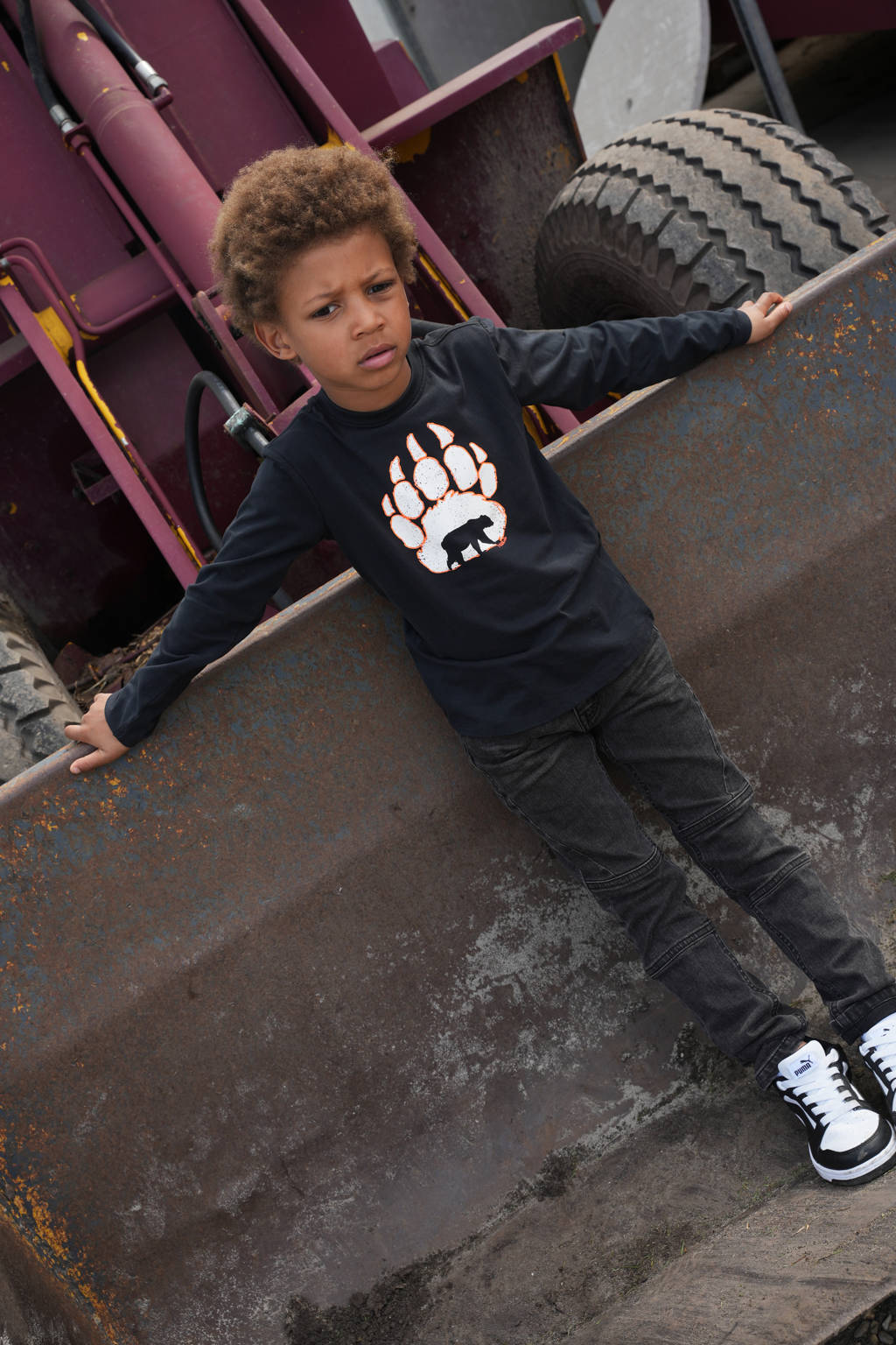 TYGO & vito longsleeve Max met printopdruk zwart