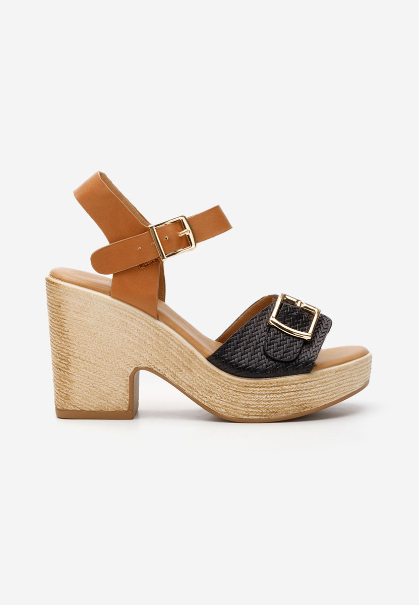 Sandales à talon épais noires Nikole