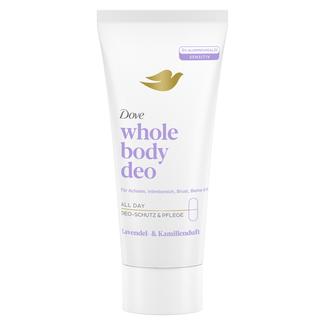 DOVE Deo Whole Body<br>75 ml, Creme, Lavendel & Kamillenduft ohne Aluminiumsalze
