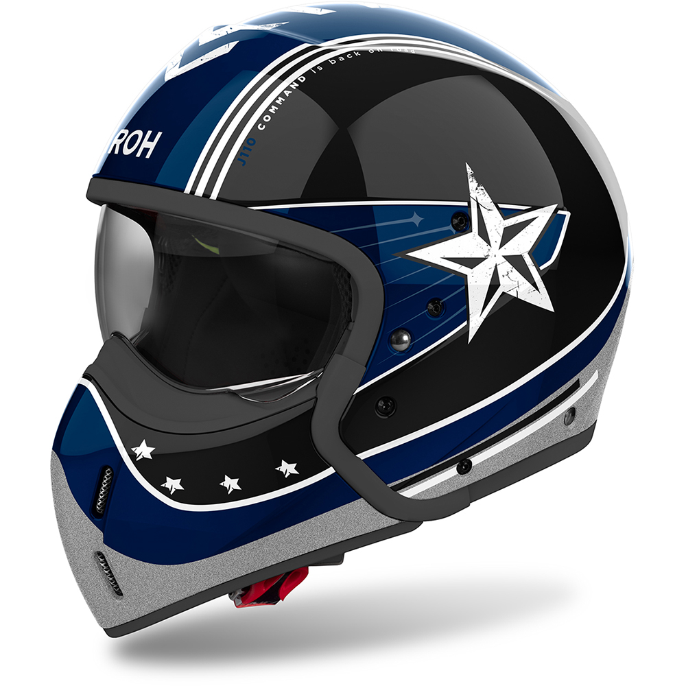 Airoh - Casque J 110 Command Noir / Bleu / Blanc / Brillant