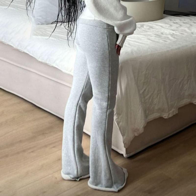 Honet - Lage taille, effen, slim-fit joggingbroek met bootcut-model