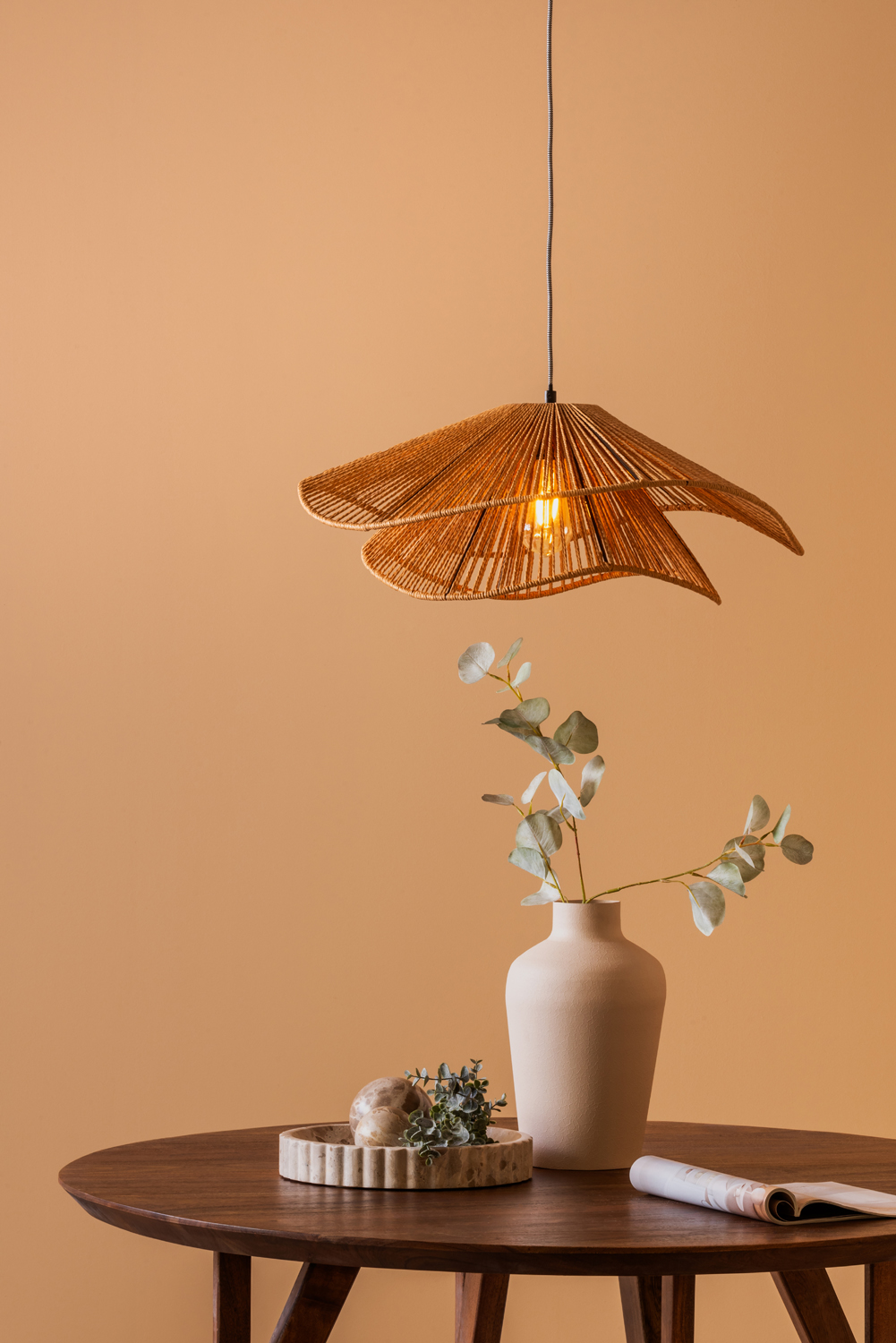 Pendant lamp Sombra double paper rope black